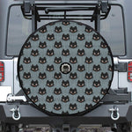 Black Cat Knitted Pattern Print Tire Cover With Camera Hole