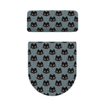 Black Cat Knitted Pattern Print Toilet Lid And Tank Cover Set