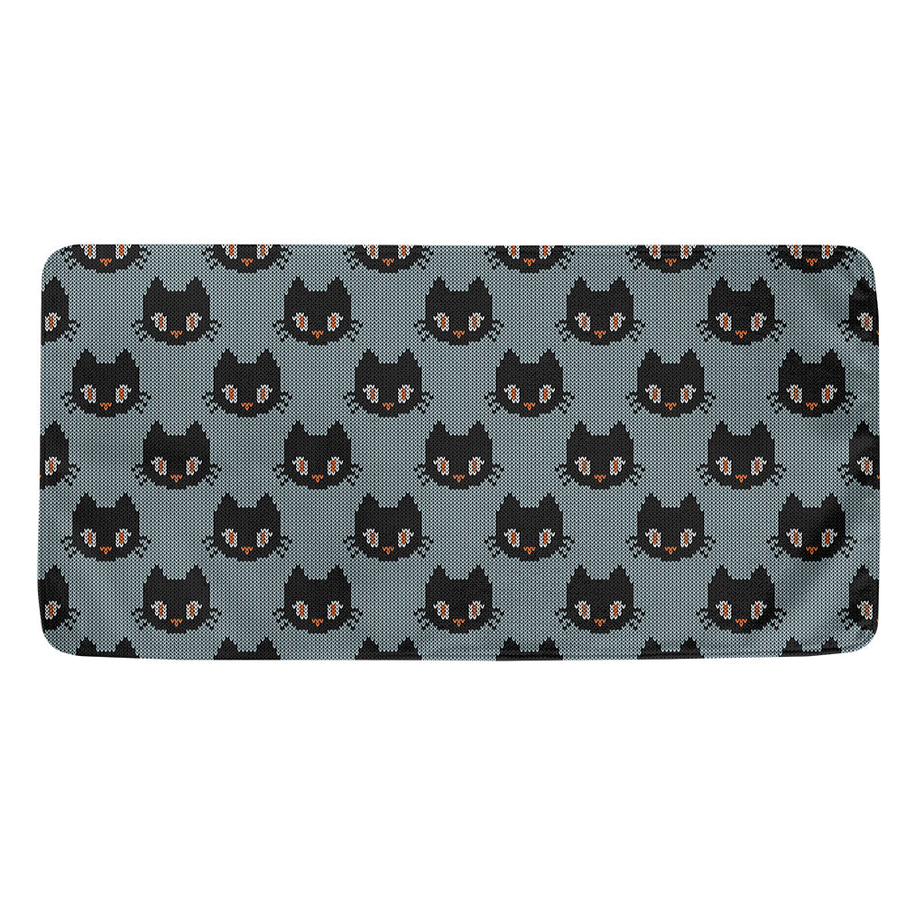 Black Cat Knitted Pattern Print Towel