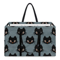 Black Cat Knitted Pattern Print Utility Tote Bag