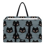 Black Cat Knitted Pattern Print Utility Tote Bag