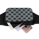 Black Cat Knitted Pattern Print Waist Bag