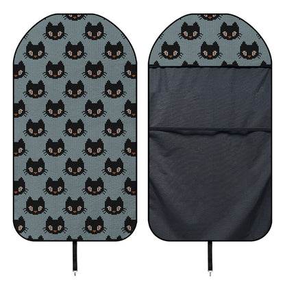 Black Cat Knitted Pattern Print Waterproof Car Seat Cover
