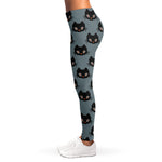 Black Cat Knitted Pattern Print Women's Leggings