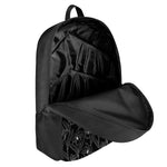 Black Cattleya Flower Pattern Print 17 Inch Backpack