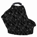 Black Cattleya Flower Pattern Print Baby Seat Cover