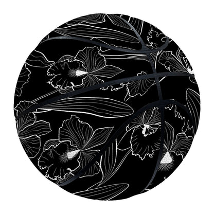 Black Cattleya Flower Pattern Print Basketball