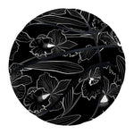Black Cattleya Flower Pattern Print Basketball