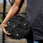 Black Cattleya Flower Pattern Print Basketball