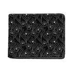 Black Cattleya Flower Pattern Print Bifold Wallet