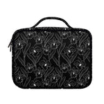 Black Cattleya Flower Pattern Print Briefcase Bible Bag