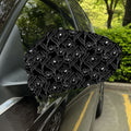 Black Cattleya Flower Pattern Print Car Side Mirror Covers