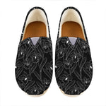 Black Cattleya Flower Pattern Print Casual Shoes