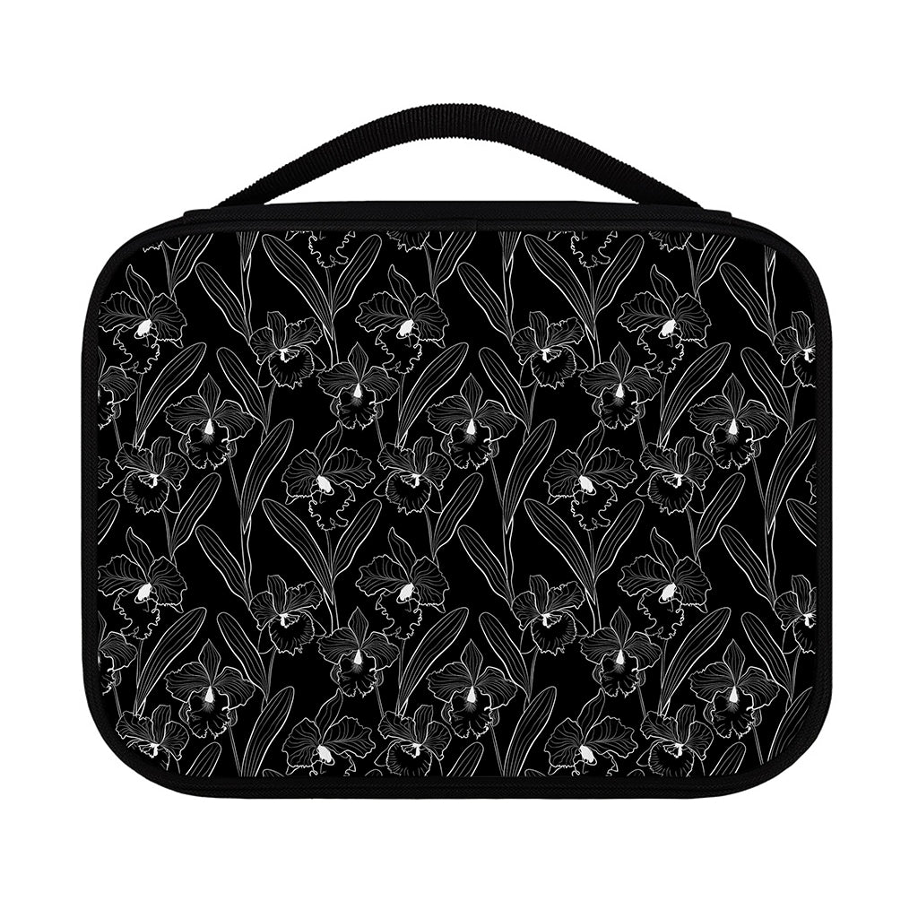 Black Cattleya Flower Pattern Print Classic Bible Case