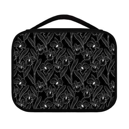 Black Cattleya Flower Pattern Print Classic Bible Case