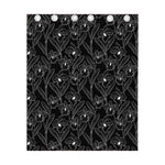 Black Cattleya Flower Pattern Print Curtain