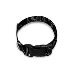 Black Cattleya Flower Pattern Print Dog Collar