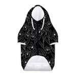 Black Cattleya Flower Pattern Print Dog Zip Up Hoodie