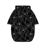 Black Cattleya Flower Pattern Print Dog Zip Up Hoodie