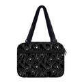 Black Cattleya Flower Pattern Print Double Strap Bible Bag