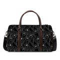 Black Cattleya Flower Pattern Print Duffel Bag