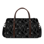 Black Cattleya Flower Pattern Print Duffle Bag