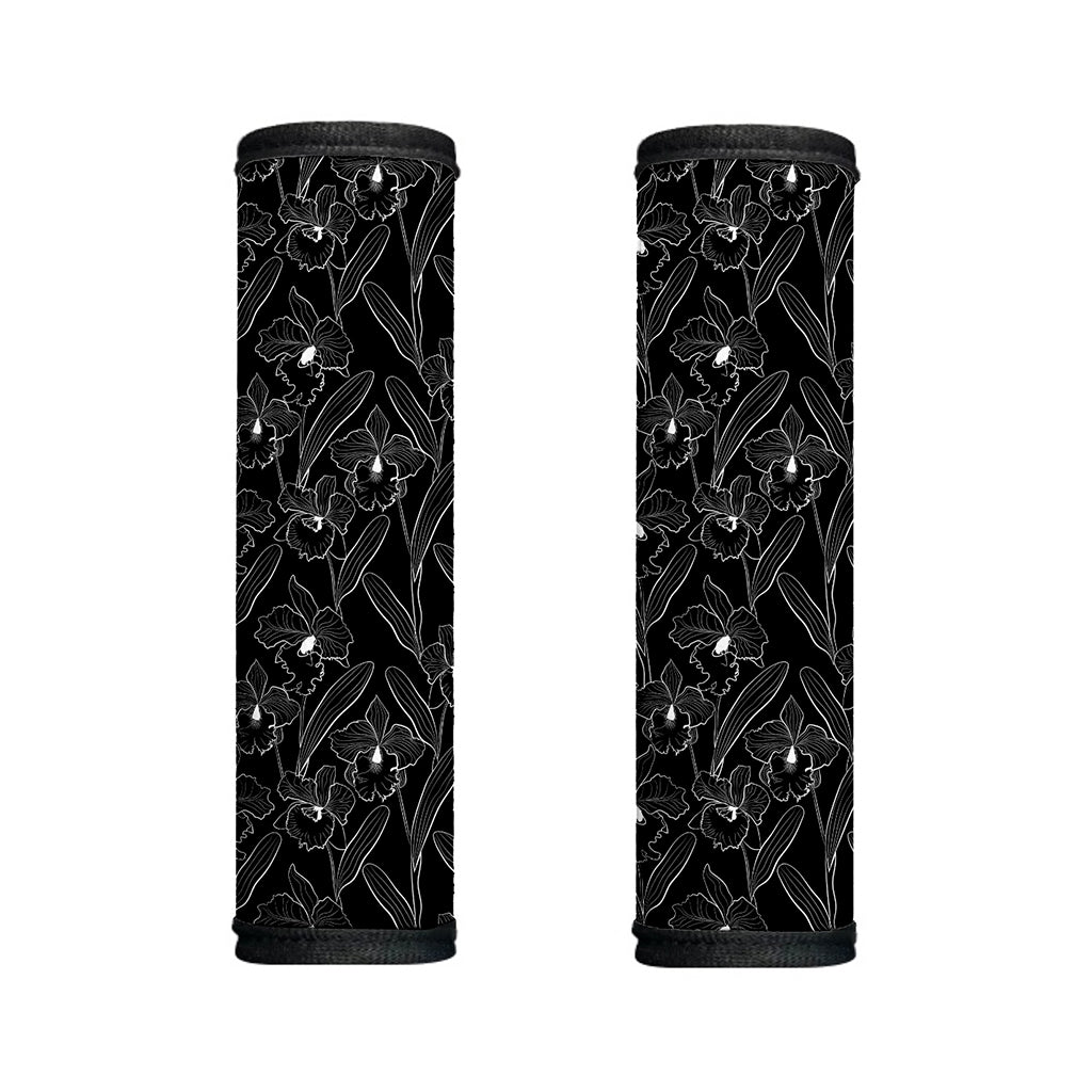 Black Cattleya Flower Pattern Print Handle Covers