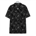 Black Cattleya Flower Pattern Print Hawaiian Shirt