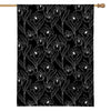 Black Cattleya Flower Pattern Print House Flag