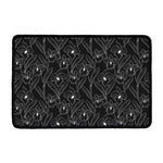Black Cattleya Flower Pattern Print Kitchen Mat