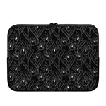 Black Cattleya Flower Pattern Print Laptop Sleeve