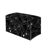 Black Cattleya Flower Pattern Print Leather Tissue Box Cover