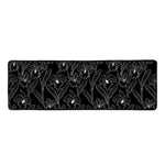 Black Cattleya Flower Pattern Print Long Kitchen Mat