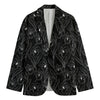 Black Cattleya Flower Pattern Print Men's Blazer