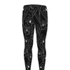 Black Cattleya Flower Pattern Print Men's leggings