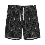 Black Cattleya Flower Pattern Print Men's Sports Shorts