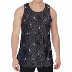 Black Cattleya Flower Pattern Print Men's Velvet Tank Top