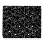 Black Cattleya Flower Pattern Print Mouse Pad