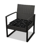 Black Cattleya Flower Pattern Print Outdoor Seat Cushion Cover