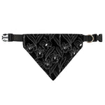 Black Cattleya Flower Pattern Print Over The Collar Dog Bandana