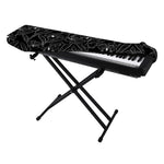 Black Cattleya Flower Pattern Print Piano Keyboard Cover