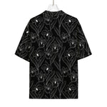 Black Cattleya Flower Pattern Print Rayon Hawaiian Shirt