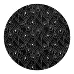 Black Cattleya Flower Pattern Print Round Blanket