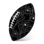 Black Cattleya Flower Pattern Print Rugby Ball