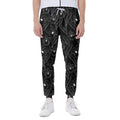Black Cattleya Flower Pattern Print Joggers