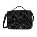 Black Cattleya Flower Pattern Print Shoulder Strap Bible Bag