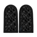 Black Cattleya Flower Pattern Print Skillet Handle Cover