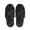 Black Cattleya Flower Pattern Print Slippers