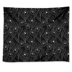 Black Cattleya Flower Pattern Print Tapestry