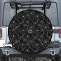 Black Cattleya Flower Pattern Print Tire Cover With Camera Hole